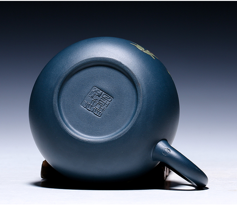 純手工紫砂壺，小巧琺瑯印花紫砂壺